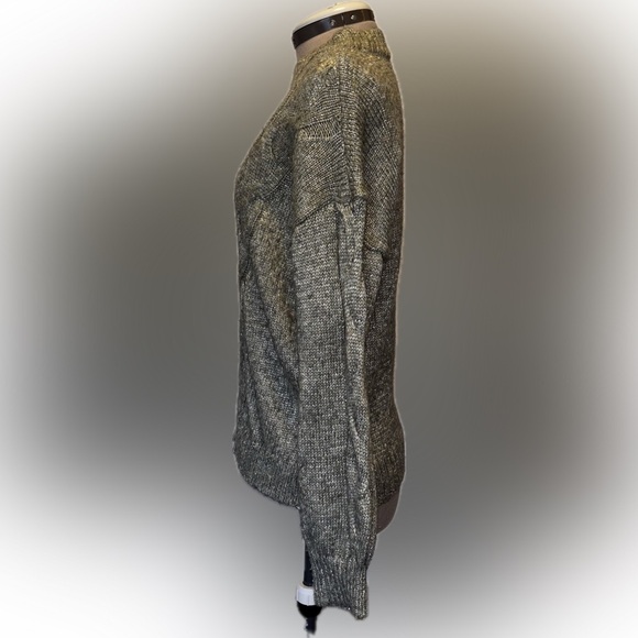 Lauren Conrad | Metallic Cable Knit Sweater | Green Shimmer Pullover | Size L - Picture 6 of 11